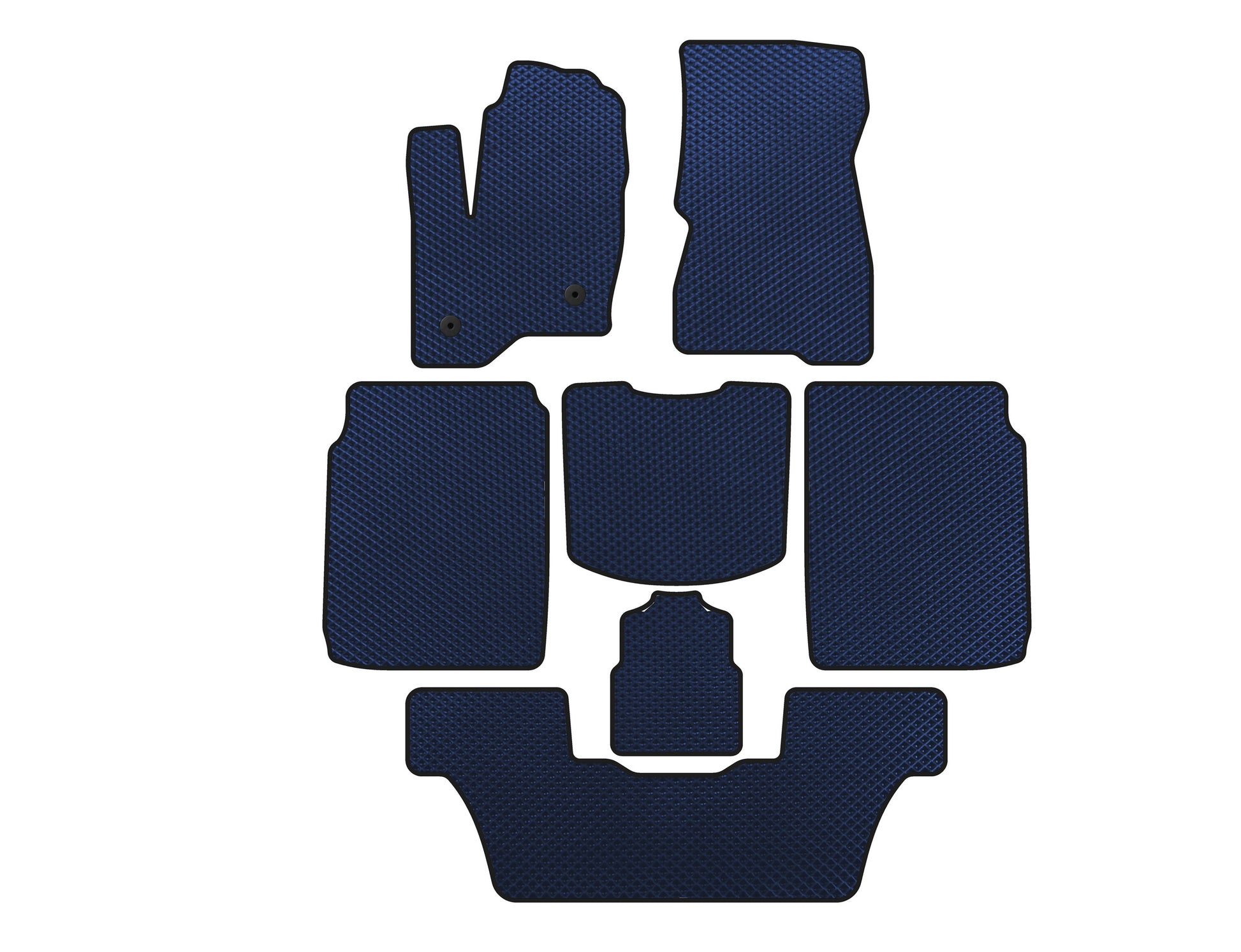 EVA Floor Mats (3 Rows, 2013-2019, Blue) for Ford Flex 2009-2019 - image 1