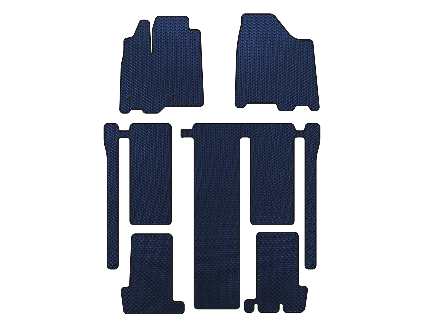 EVA Floor Mats (3 Rows, Blue) for Toyota Sienna 2010-2020 - image 1