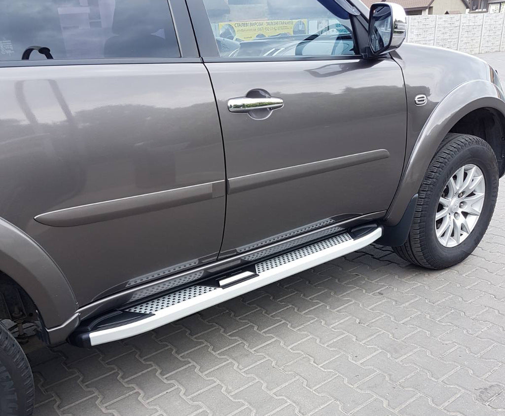 Side Steps Mevsim Grey (2 pcs, Aluminum) for Mitsubishi Pajero Sport 2008-2015 - image 1