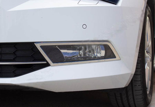 Bezel fog lamps OmsaLine (2 pieces, stainless.) for Skoda Superb 2015-2024 - Reelken Auto