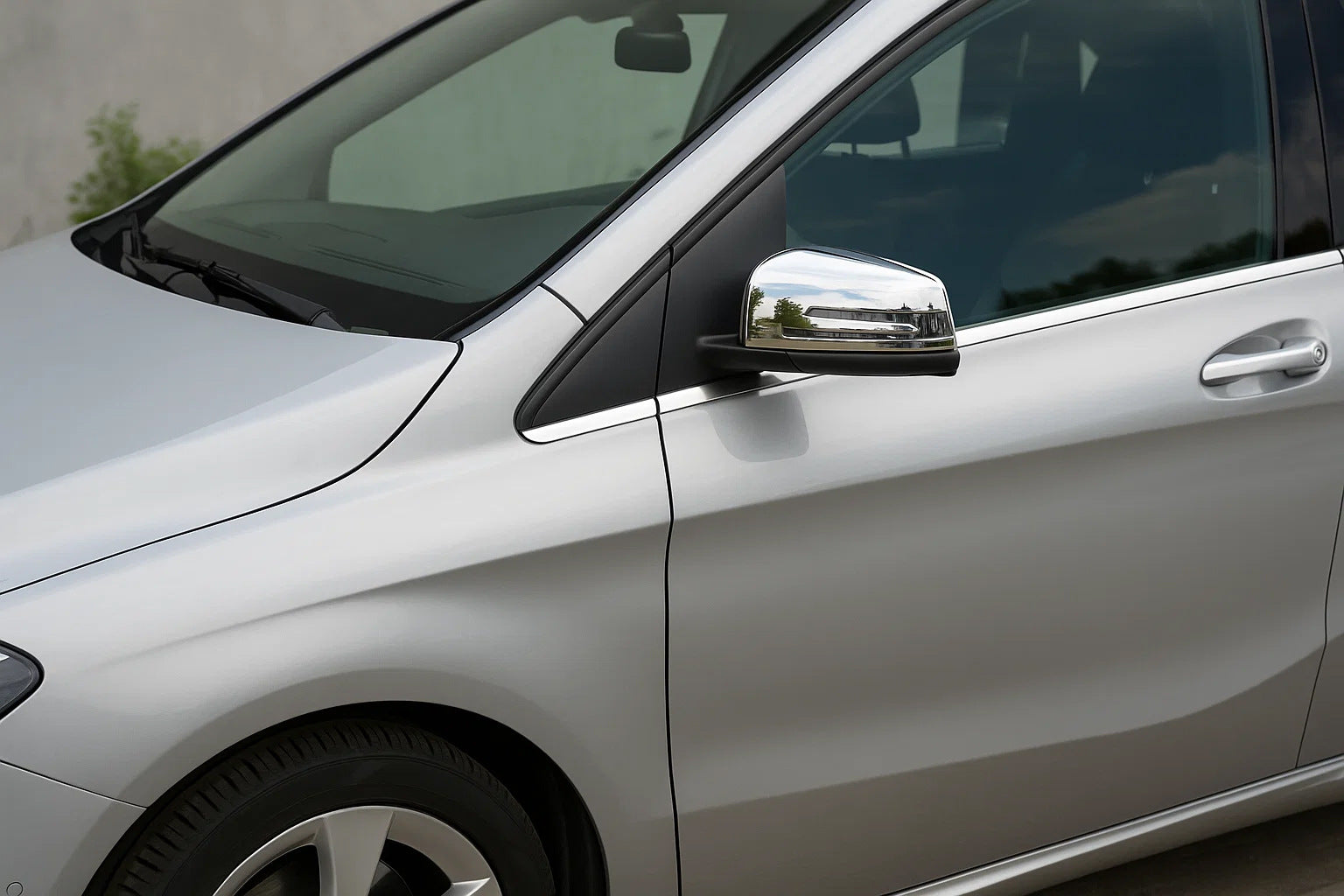 Mirror Covers (2 pcs, Stainless Steel) for Mercedes B-class W246 2011-2018 - image 1