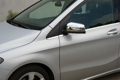 Mirror Covers (2 pcs, Stainless Steel) for Mercedes B-class W246 2011-2018 - image 1