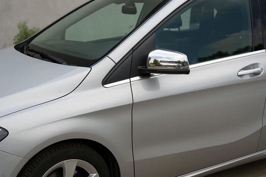 Mirror Covers (2 pcs, Stainless Steel) for Mercedes B-class W246 2011-2018 - image 1