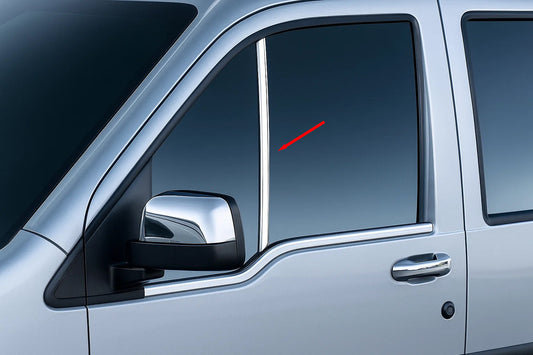 Vertical stainless steel moldings for quarter window (2 pcs.) for Ford Connect 2002-2006 - image 1