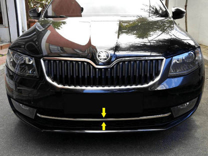 Cover on the front bumper 13-17 years. (stainless steel) for Skoda Octavia III A7 2013-2019 - image 2