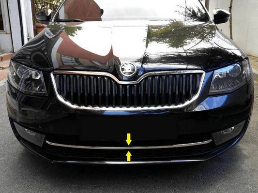 Cover on the front bumper 13-17 years. (stainless steel) for Skoda Octavia III A7 2013-2019 - image 2