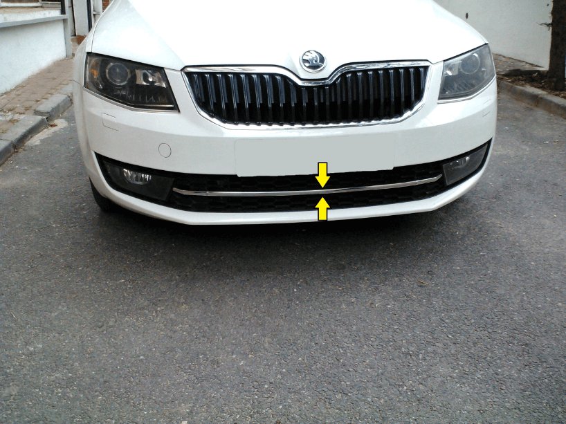 Cover on the front bumper 13-17 years. (stainless steel) for Skoda Octavia III A7 2013-2019 - image 1