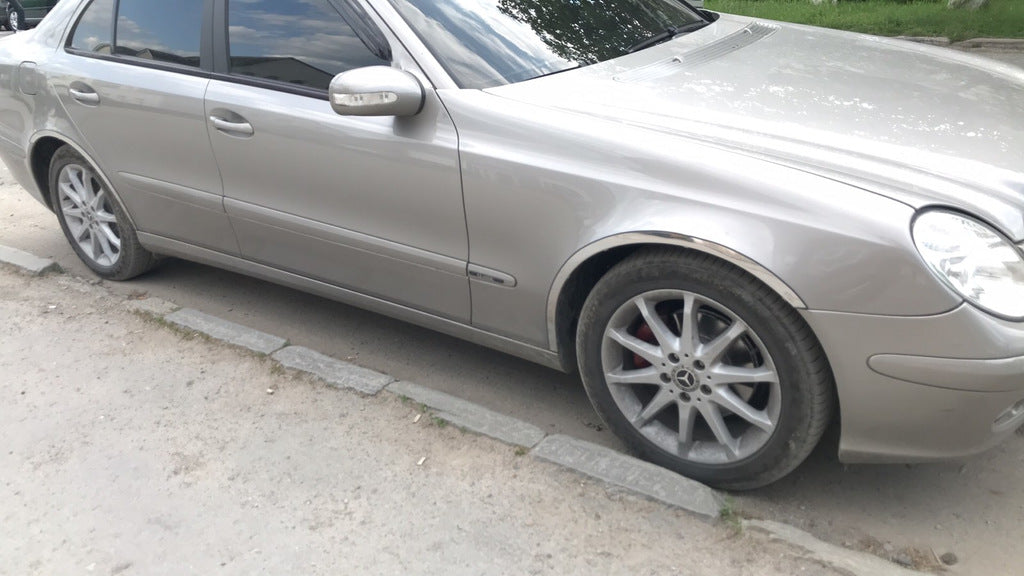 Fender flares (4 pcs, stainless steel) for Mercedes E-сlass W211 2002-2009 - image 2