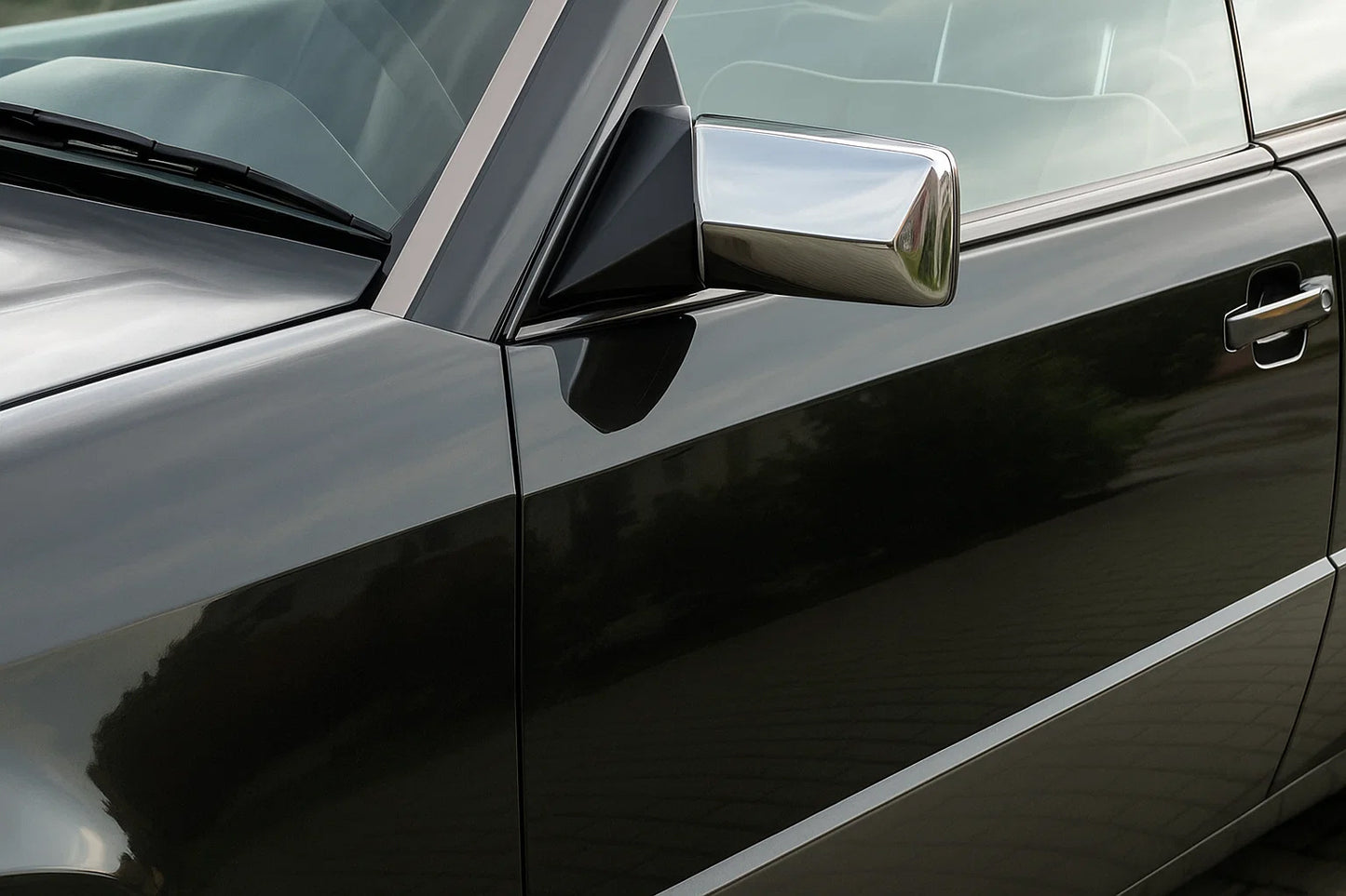 Mirror Covers (2 pcs, Stainless Steel) for Mercedes E-сlass W124 1984-1997 - image 1