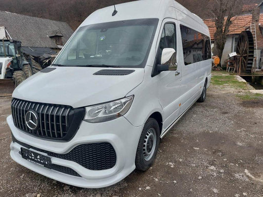 Front bumper with ABS grille (for painting) for Mercedes Sprinter W907/W910 2018↗ - Reelken Auto
