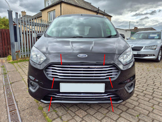 Grille Covers Carmos (2018↗, 7 pcs, stainless steel) for Ford Courier 2014-2023 - image 1