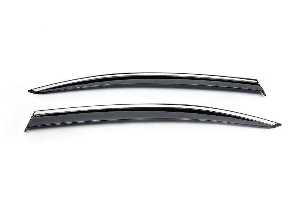 Rear LiftBack wind deflectors with chrome trim (2 pcs, Niken) for Skoda Octavia III A7 2013-2019 - image 1