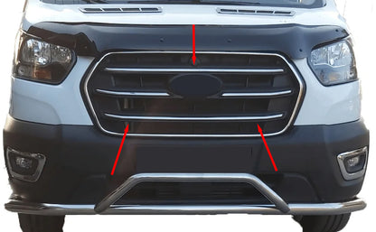 Grille Covers (4 pcs, Stainless Steel) for Ford Transit 2014- - image 1