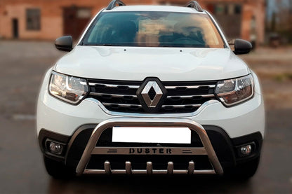 Bull Bar with Inscription WT004 (Stainless Steel) for Renault Duster 2018-2024 - image 1