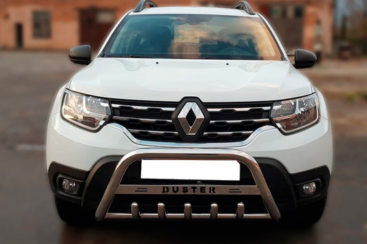 Bull Bar with Inscription WT004 (Stainless Steel) for Dacia Duster 2018-2024 - image 1