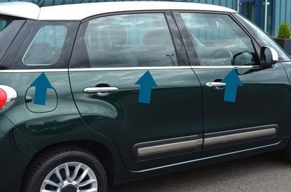 Window Trim Molding (6 pcs, Stainless Steel) for Fiat 500/500L 2013-2022 - image 2