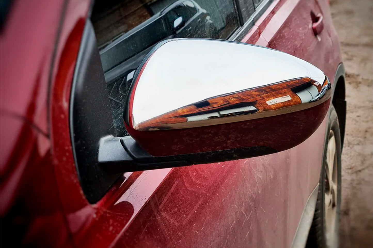 Mirror Covers (2 pcs, Stainless Steel) for Nissan Qashqai 2007-2010 - image 6