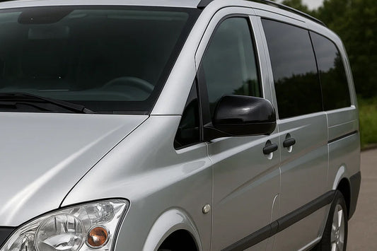 Black Mirror Covers (2010-2014, Stainless Steel) for Mercedes Vito W639 2004-2014 - image 1