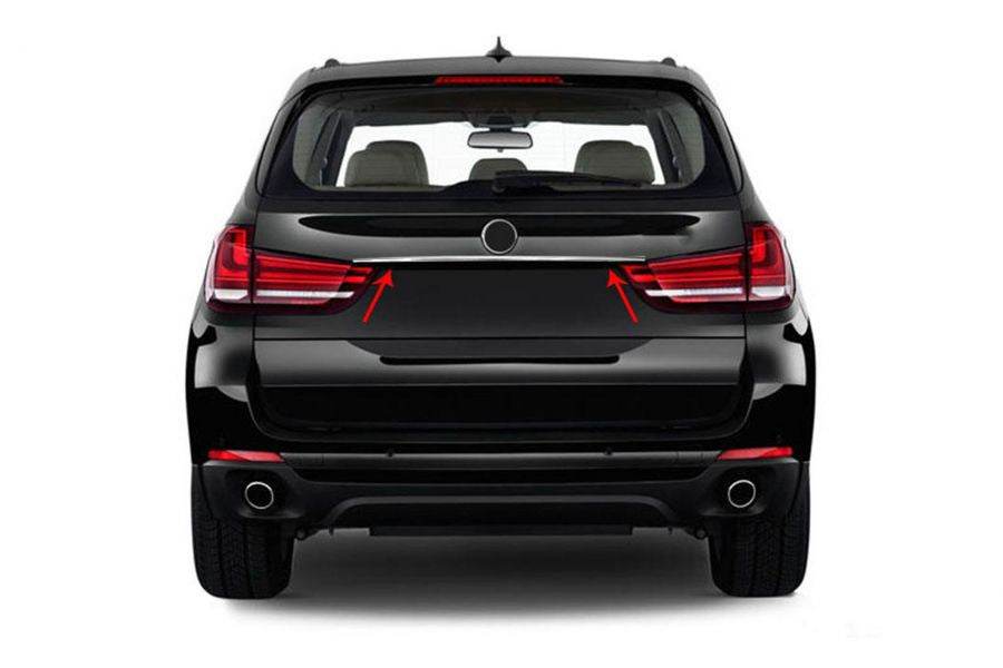 Bar above the number (stainless steel) for BMW X5 F-15 2013-2018 - Reelken Auto