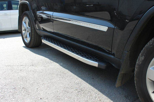 Lateral platforms BlackLine (2 pieces, aluminum) for Jeep Grand Cherokee WK2 2010-2021 - Reelken Auto