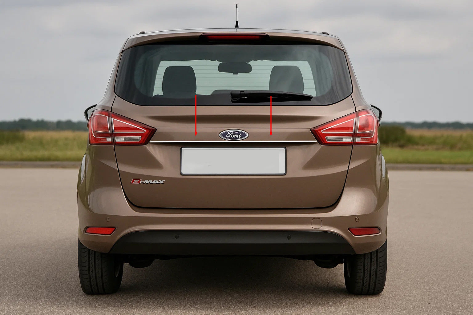 Chrome trim above license plate (stainless steel) for Ford B-Max 2012-2017 - image 1
