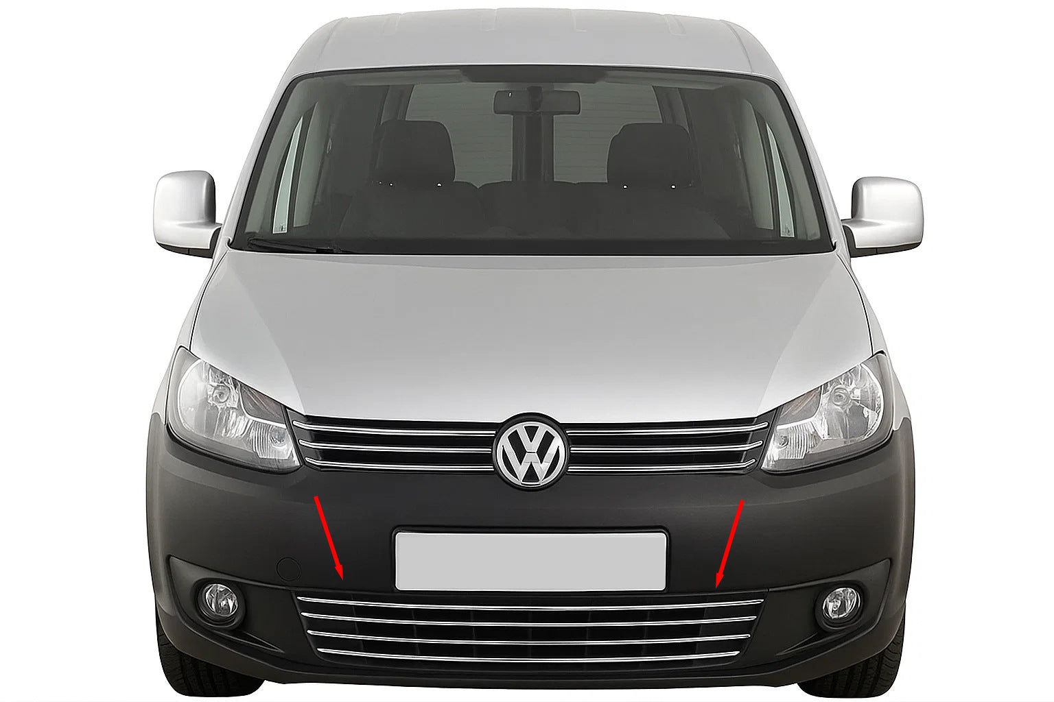 One-piece stainless steel bumper grille for Volkswagen Caddy 2010-2015 - image 1