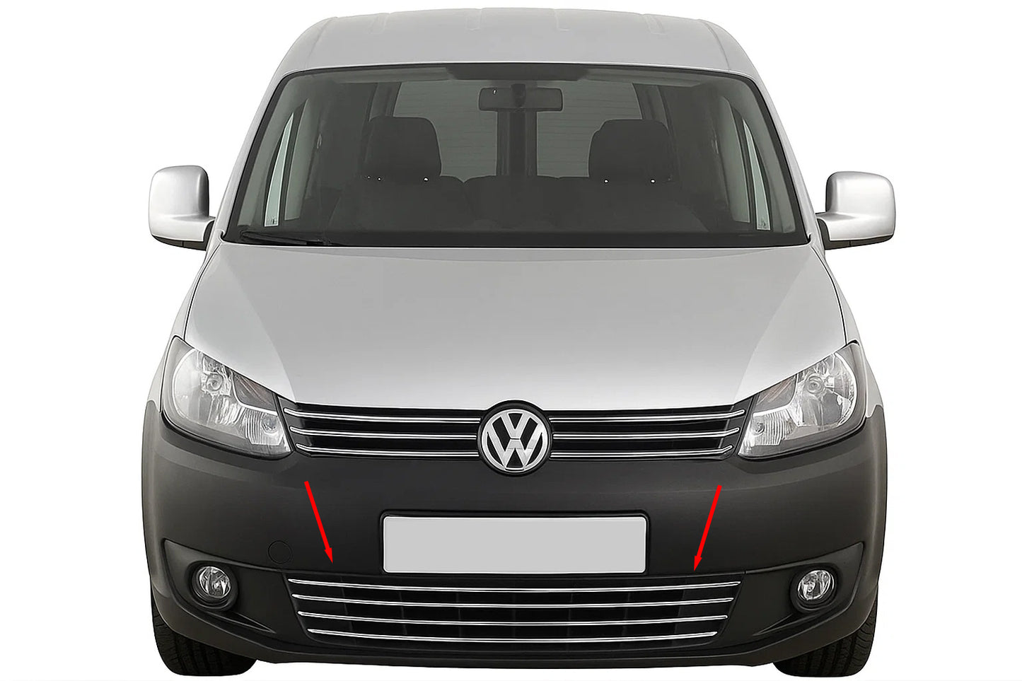 One-piece stainless steel bumper grille for Volkswagen Caddy 2010-2015 - image 1