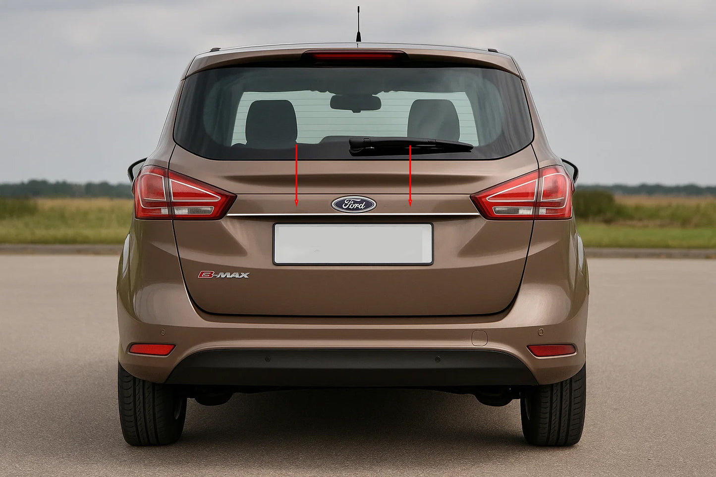 Chrome trim above license plate (stainless steel) for Ford B-Max 2012-2017 - image 1