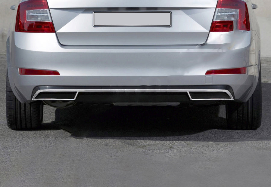 Rear diffuser detour (stainless steel) for Skoda Octavia III A7 2013-2019 - image 1