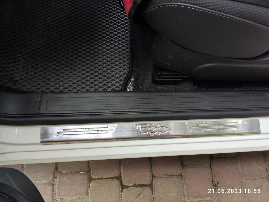 Sill 500 (Carmos, 2 PCs, stainless steel) for Fiat 500/500L - Reelken Auto