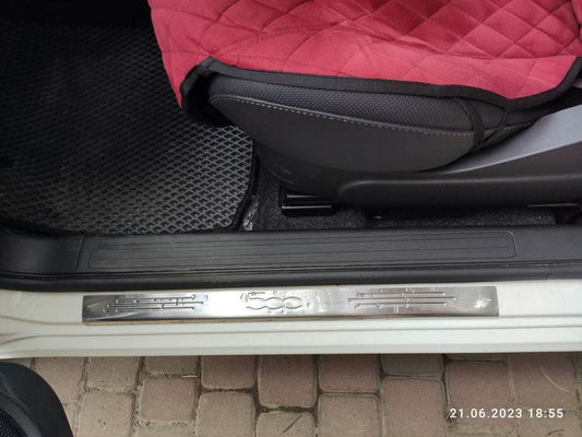 Sill 500 (Carmos, 2 PCs, stainless steel) for Fiat 500/500L - Reelken Auto