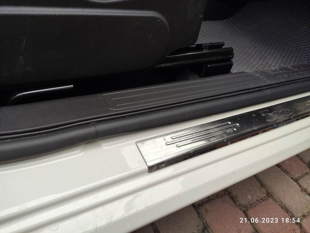 Sill 500 (Carmos, 2 PCs, stainless steel) for Fiat 500/500L - Reelken Auto