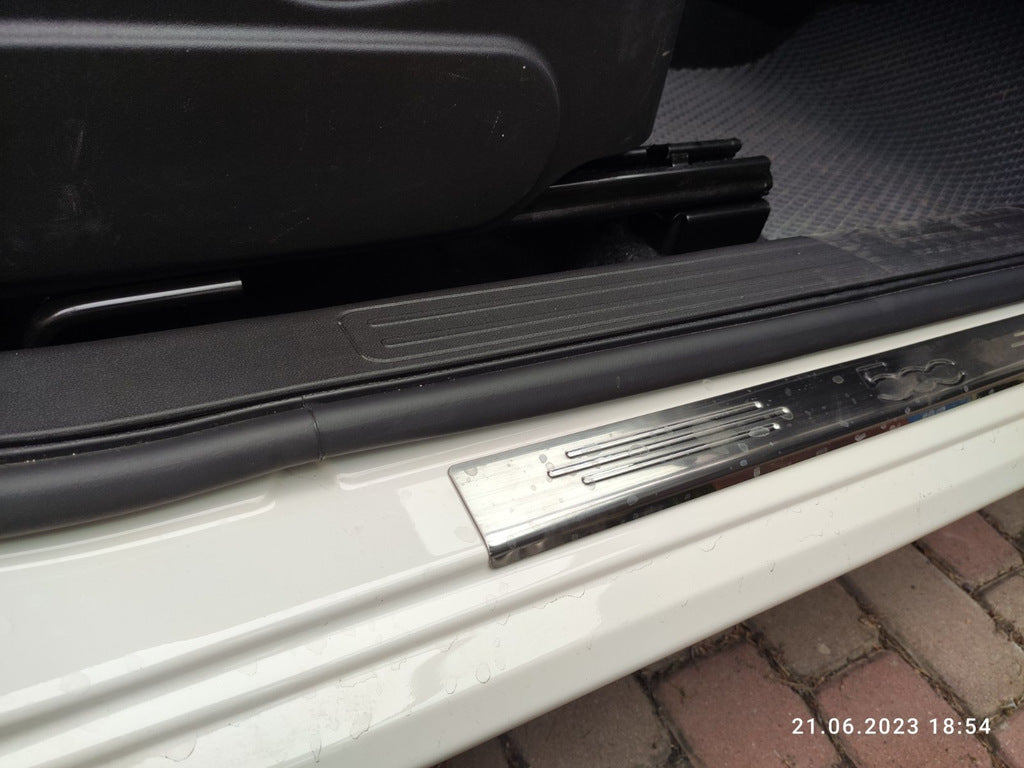Door Sill Protectors 500 (Carmos, 2 pcs, Stainless Steel) for Fiat 500/500L 2013-2022 - image 5