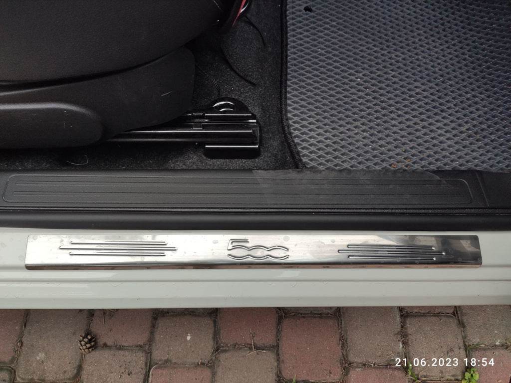 Sill 500 (Carmos, 2 PCs, stainless steel) for Fiat 500/500L - Reelken Auto