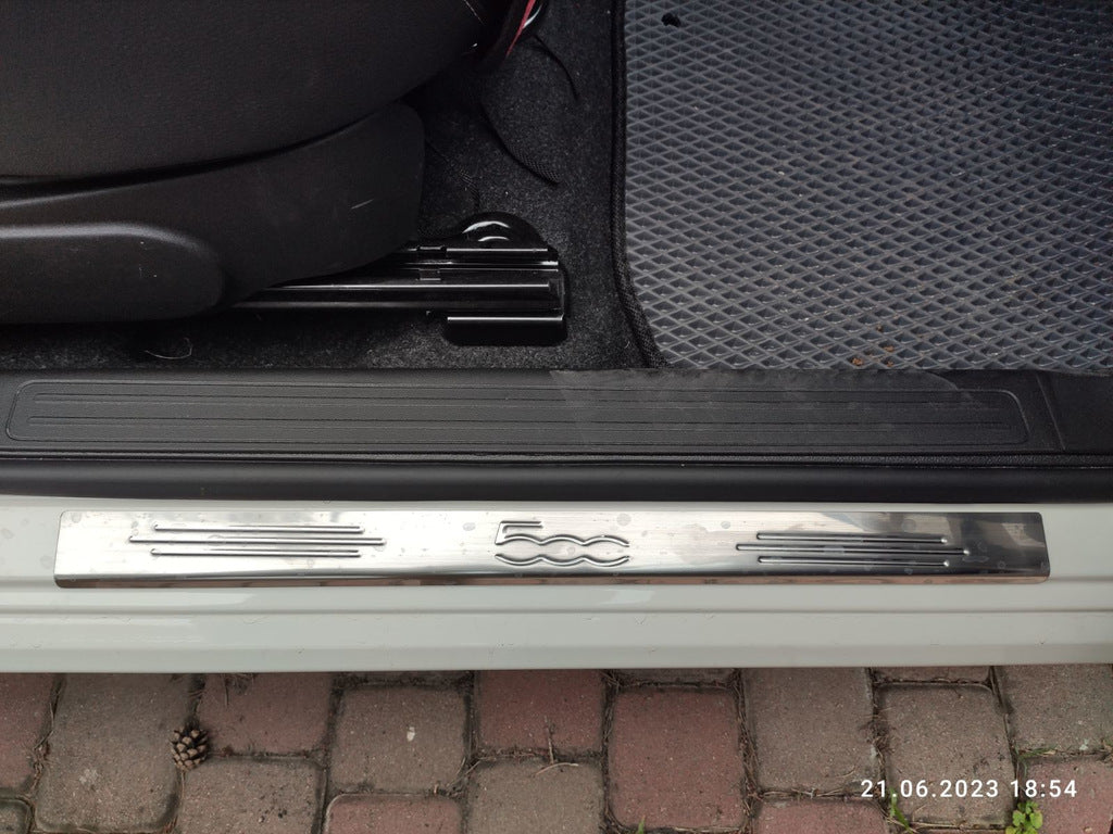 Door Sill Protectors 500 (Carmos, 2 pcs, Stainless Steel) for Fiat 500/500L 2013-2022 - image 4