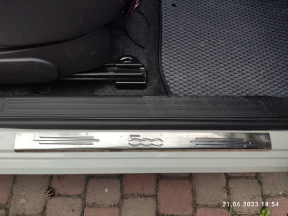 Door Sill Protectors 500 (Carmos, 2 pcs, Stainless Steel) for Fiat 500/500L 2013-2022 - image 4