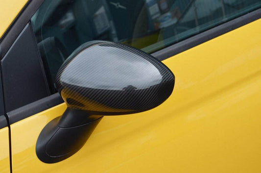 Covers for mirrors 2007-2015 (2 pcs, natural carbon) for Fiat 500/500L - Reelken Auto