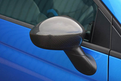Covers for mirrors 2007-2015 (2 pcs, natural carbon) for Fiat 500/500L - Reelken Auto