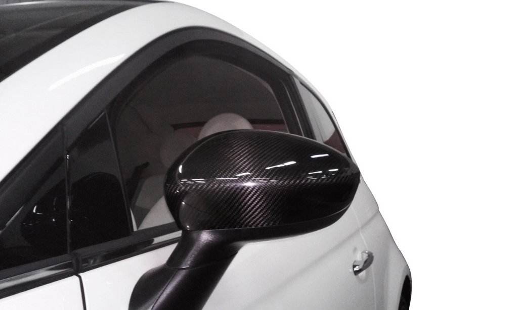 Covers for mirrors 2007-2015 (2 pcs, natural carbon) for Fiat 500/500L - Reelken Auto