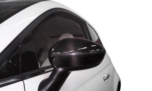 Covers for mirrors 2007-2015 (2 pcs, natural carbon) for Fiat 500/500L - Reelken Auto