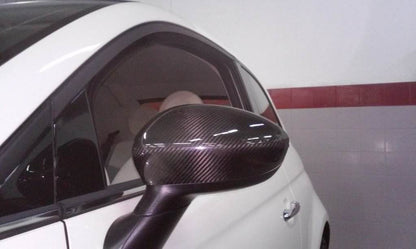 Covers for mirrors 2007-2015 (2 pcs, natural carbon) for Fiat 500/500L - Reelken Auto