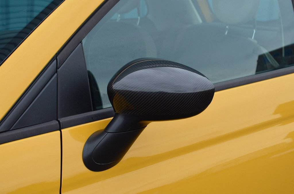 Covers for mirrors 2007-2015 (2 pcs, natural carbon) for Fiat 500/500L - Reelken Auto