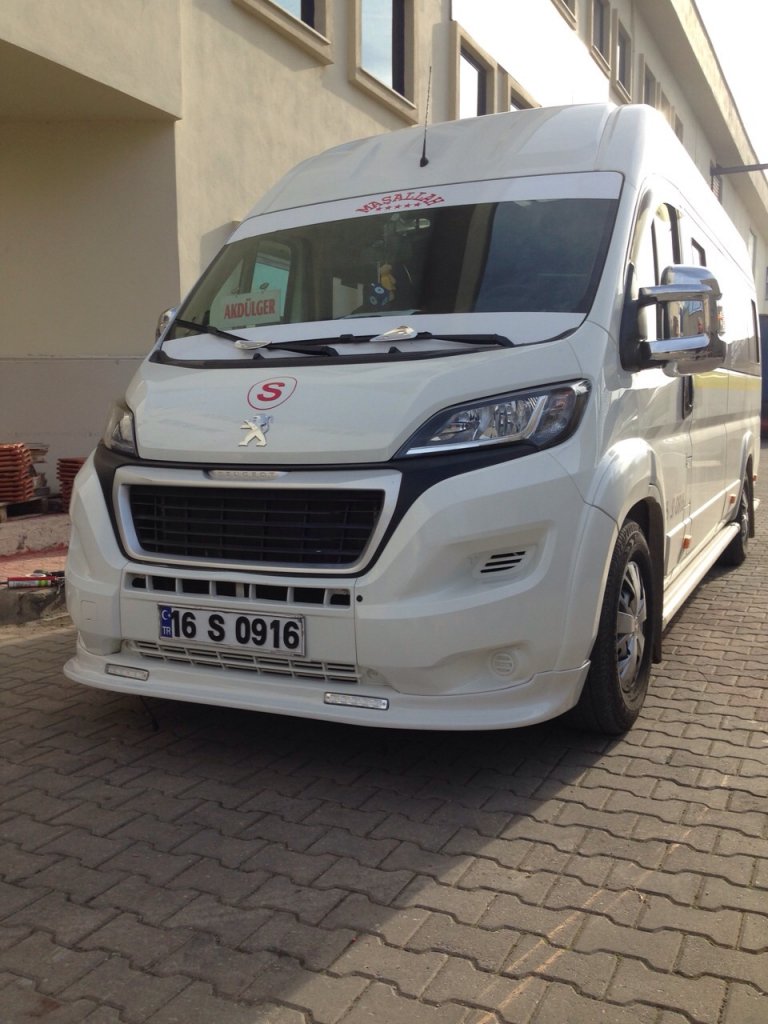 Front lip 2014↗︎ (narrow with LED, paintable) for Citroen Jumper 2007-2025 - image 2