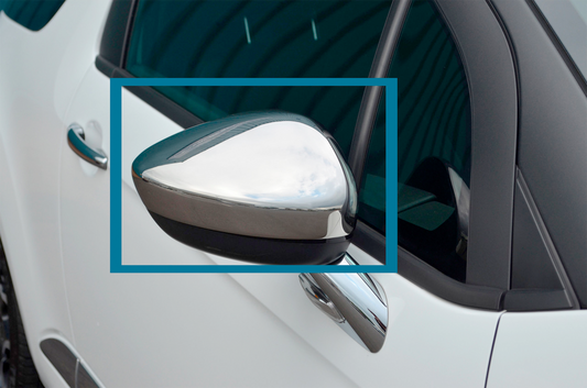 Mirror Covers (2 pcs, Stainless Steel) for Citroen DS-3 2009-2016 - image 2