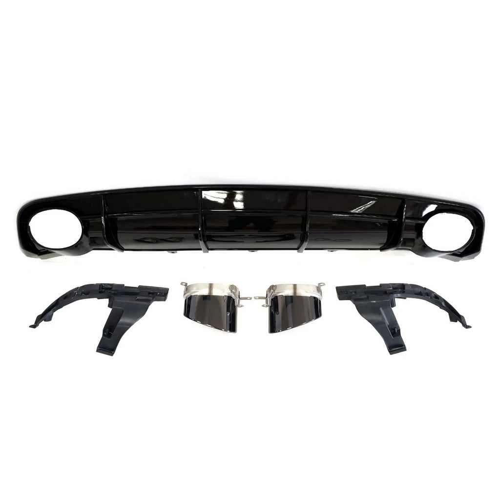 Rear diffuser with RS-Style V-1 nozzles (2014-2017, Sport) for Audi A6 C7 2011-2017 - image 2
