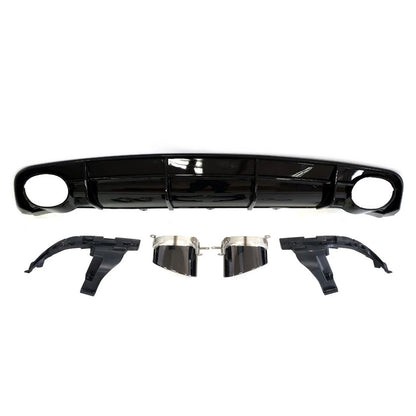 Rear diffuser with RS-Style V-1 nozzles (2014-2017, Sport) for Audi A6 C7 2011-2017 - image 2