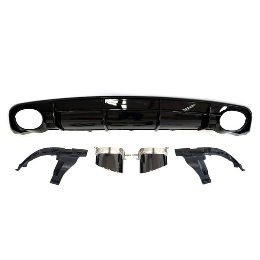 Rear diffuser with RS-Style V-1 nozzles (2014-2017, Sport) for Audi A6 C7 2011-2017 - image 2