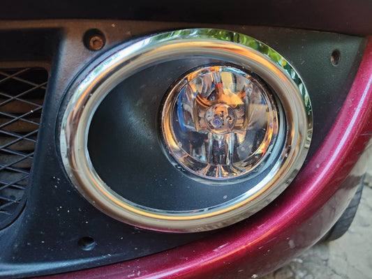 Fog light covers (2 pcs, stainless steel) for Fiat Doblo I 2005-2010 - image 1