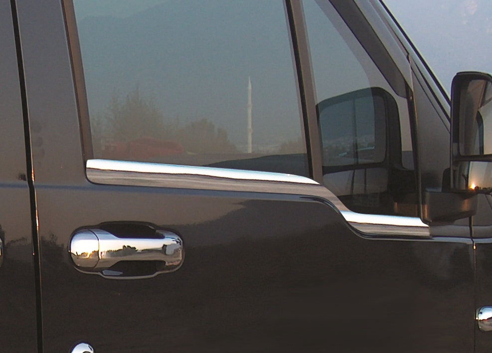 Exterior window trim (2 pcs, stainless steel) for Ford Connect 2002-2006 - image 1