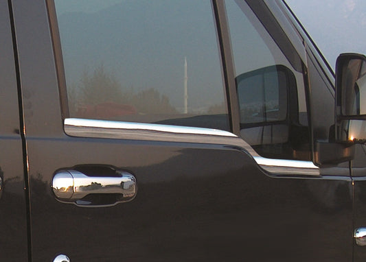 Exterior window trim (2 pcs, stainless steel) for Ford Connect 2010-2013 - image 1